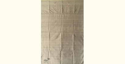 Handloom Cotton | Tangaliya Kurti Material - Grey / White & Black Dhupchav 