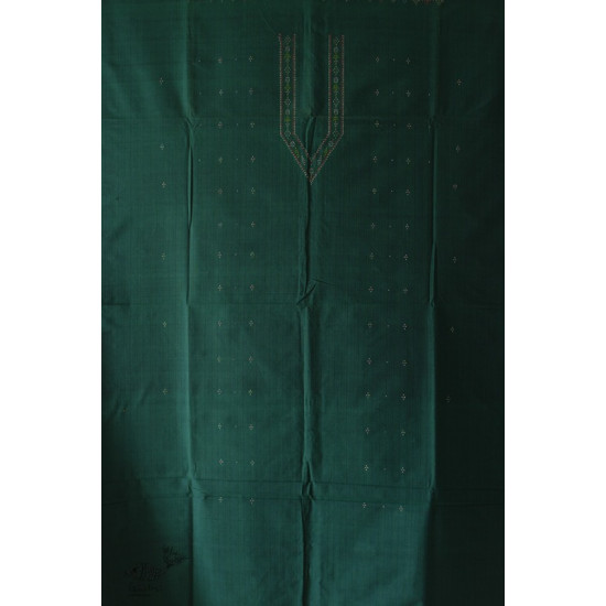 shop Cotton Tangaliya kurti Material  - Dark Green