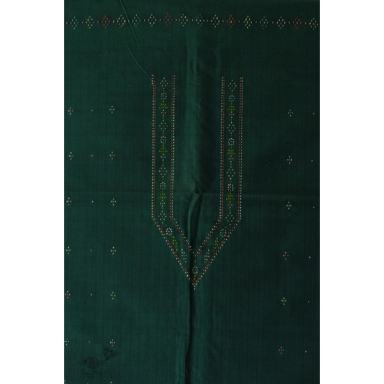 shop Cotton Tangaliya kurti Material  - Dark Green