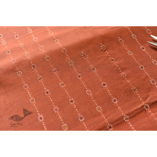 shop Cotton Tangaliya kurti Material  - Rust