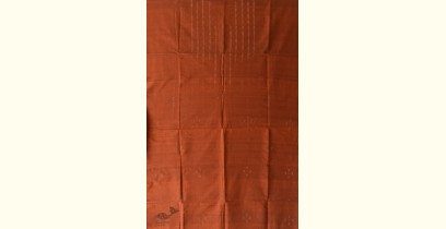 Handloom Cotton | Tangaliya Kurti Material - Rust