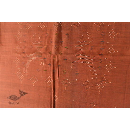 shop Cotton Tangaliya kurti Brown Material 