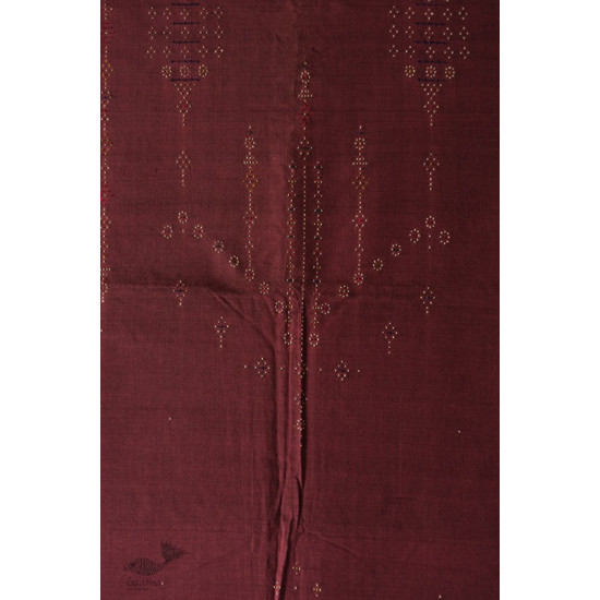 shop Cotton Tangaliya kurti Material - Wine Color