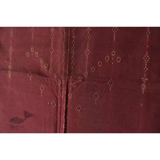 shop Cotton Tangaliya kurti Material - Wine Color