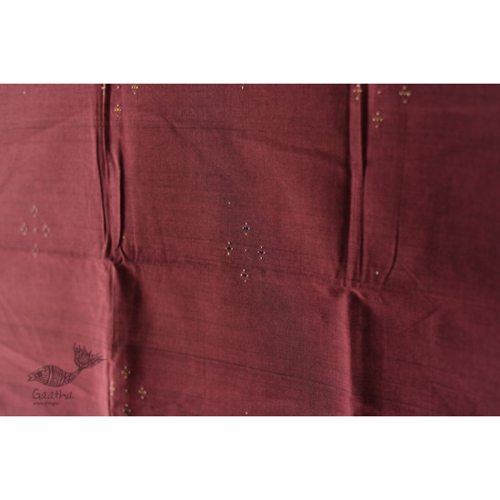 shop Cotton Tangaliya kurti Material - Wine Color