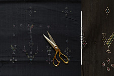 Handloom Cotton | Tangaliya Kurta Fabric - Black