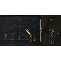 Handloom Cotton | Tangaliya Kurta Fabric - Black