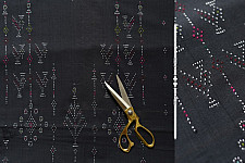 Handloom Cotton | Tangaliya Kurti Black Material - Sparrow Motif Handloom Cotton | Tangaliya Kurti Black Material - Sparrow Motif