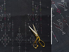 Handloom Cotton | Tangaliya Kurti Black Material - Sparrow Motif