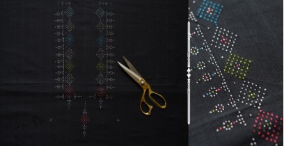Handloom Cotton | Tangaliya Kurti Material - Black