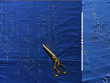 Handloom Cotton | Tangaliya Kurti Material - Blue