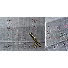 Handloom Cotton | Tangaliya Kurti Material - Grey / White & Black Dhupchav 