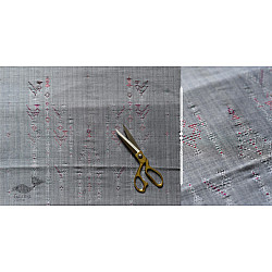 Handloom Cotton | Tangaliya Kurti Material - Grey / White & Black Dhupchav 
