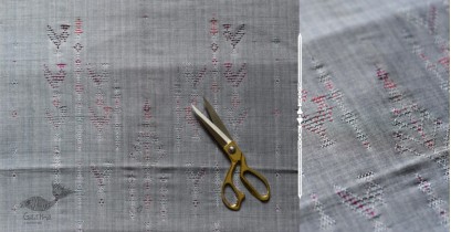 Handloom Cotton | Tangaliya Kurti Material - Grey / White & Black Dhupchav 