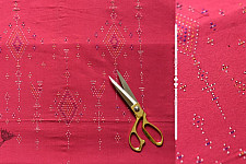 Handloom Cotton | Tangaliya Kurti Material - Magenta 