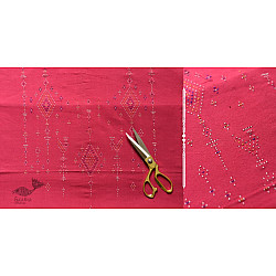 Handloom Cotton | Tangaliya Kurti Material - Magenta 