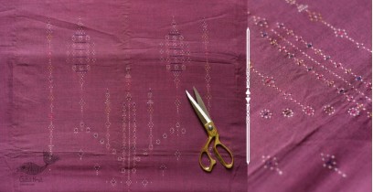 Handloom Cotton | Tangaliya Kurti Material - Wine Color
