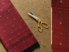 Handloom Cotton | Tangaliya Pant Material - Maroon