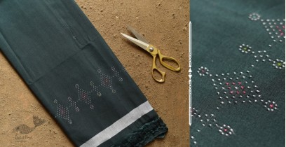 Handwoven Cotton | Tangaliya Pant Material - Dark Green