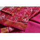 exclusive silk handwoven narikunj partola pink saree with heavy pallu