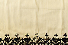 Embroidered Blouse Piece ( Unstitched )  - Kutchi Embroidery - Cotton + Silk (Cream Color)
