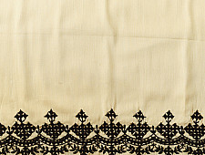 Embroidered Blouse Piece ( Unstitched )  - Kutchi Embroidery - Cotton + Silk (Cream Color)