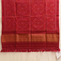 Vasant . वसंत | Handwoven Woolen Ikat Patola Red Shawl