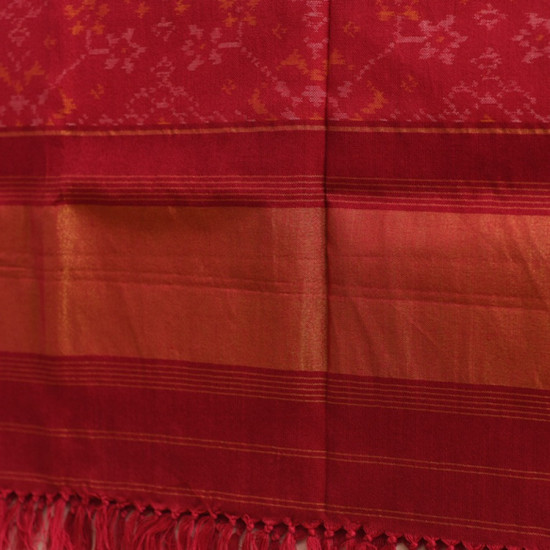 shop Handwoven Woolen Ikat Patola Red Shawl