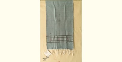 Tangaliya - Handwoven Cotton Stole - Light Blue