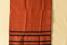 Tangaliya - Handwoven Cotton Stole - Rust Brown