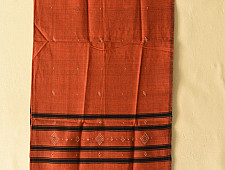 Tangaliya - Handwoven Cotton Stole - Rust Brown