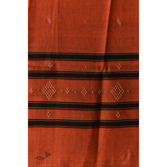 shop Tangaliya - Handwoven Cotton Rust Stole