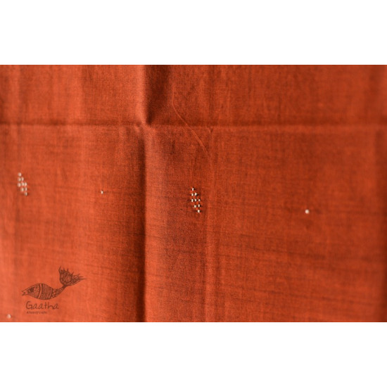 shop Tangaliya - Handwoven Cotton Rust Stole