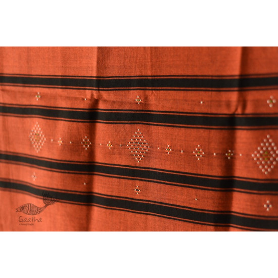 shop Tangaliya - Handwoven Cotton Rust Stole