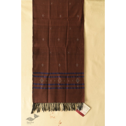 Tangaliya - Handwoven Cotton Stole Brown