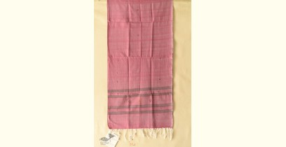 Tangaliya - Handwoven Cotton Stole - Light Pink