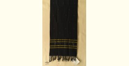 Tangaliya - Handwoven Cotton Stole - Black