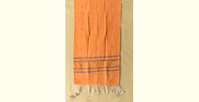 Tangaliya - Handwoven Cotton Stole - Orange