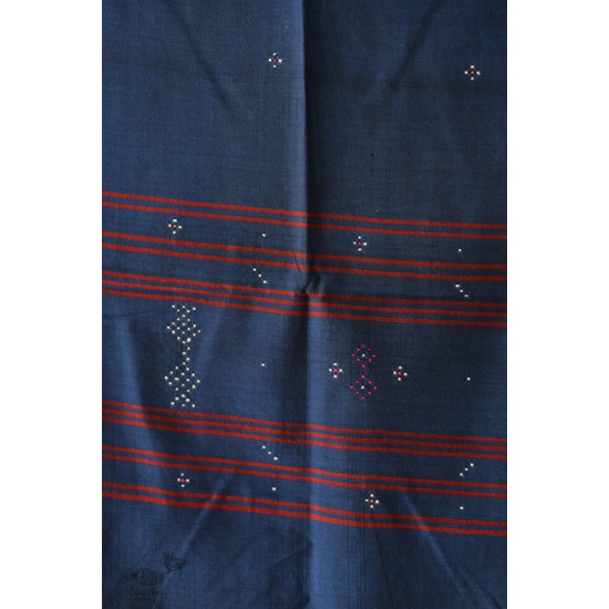 shop Tangaliya - Handwoven Cotton Scarves / muffler - Dark Blue