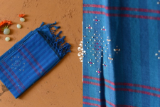 Tangaliya - Handwoven Cotton Scarves - Blue Stripe