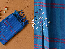 Tangaliya - Handwoven Cotton Scarves - Blue Stripe