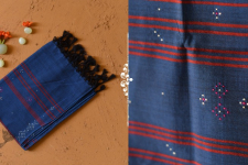 Tangaliya - Handwoven Cotton Scarves - Dark Blue