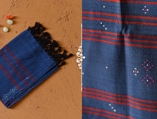 Tangaliya - Handwoven Cotton Scarves - Dark Blue