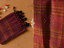 Tangaliya - Handwoven Cotton Scarves - Maroon