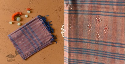 Tangaliya - Handwoven Cotton Scarves - Pink & Blue Dhupchav