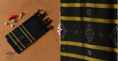 Tangaliya - Handwoven Cotton Stole - Black