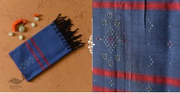 Tangaliya - Handwoven Cotton Stole Blue