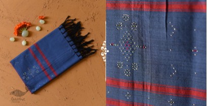Tangaliya - Handwoven Cotton Stole Blue