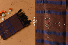 Tangaliya - Handwoven Cotton Stole Brown