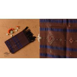 Tangaliya - Handwoven Cotton Stole Brown